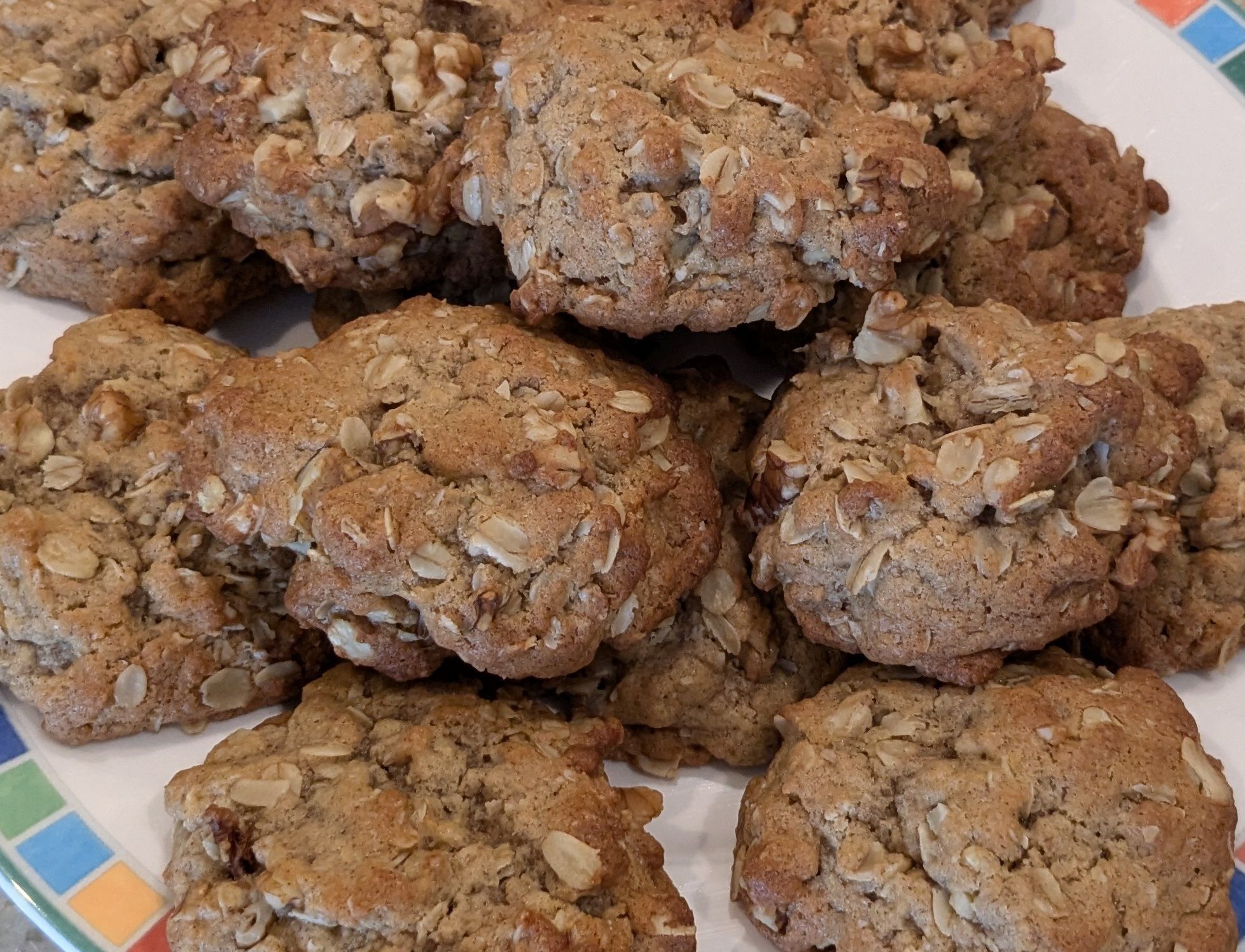 Cover image for Walnut Honey Oatmeal Cookies.